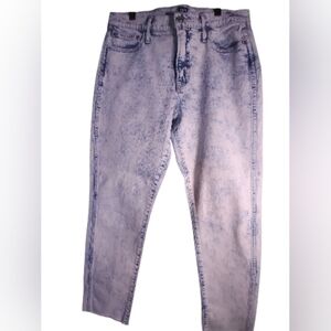 GAP Denim Blue and White Stone Washed Jeans  Slim Straight Raw Hem 30p Western